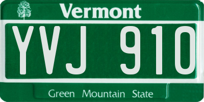 VT license plate YVJ910