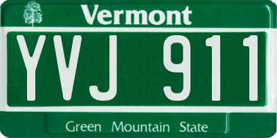 VT license plate YVJ911