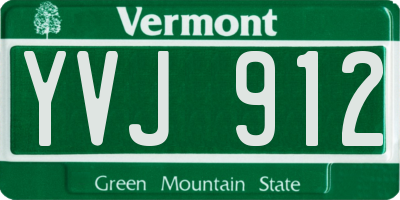 VT license plate YVJ912
