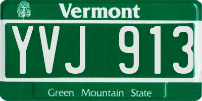 VT license plate YVJ913