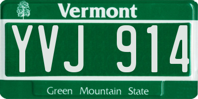 VT license plate YVJ914