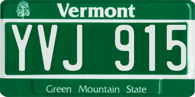 VT license plate YVJ915