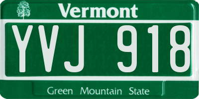 VT license plate YVJ918