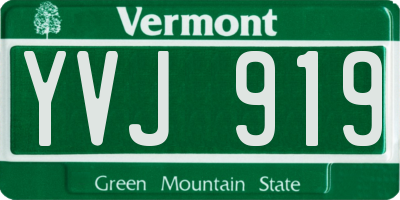 VT license plate YVJ919