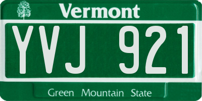 VT license plate YVJ921