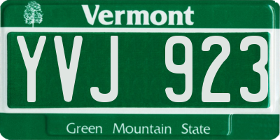 VT license plate YVJ923