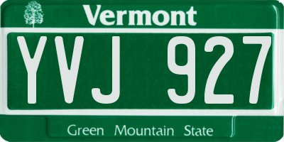 VT license plate YVJ927