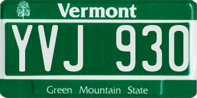 VT license plate YVJ930