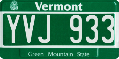 VT license plate YVJ933