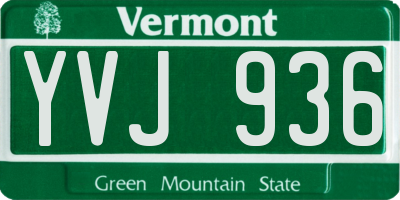 VT license plate YVJ936
