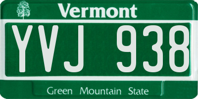 VT license plate YVJ938