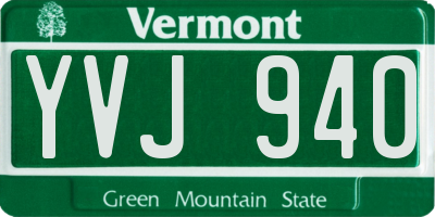 VT license plate YVJ940