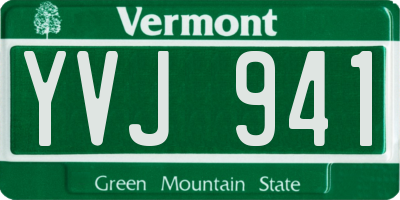 VT license plate YVJ941