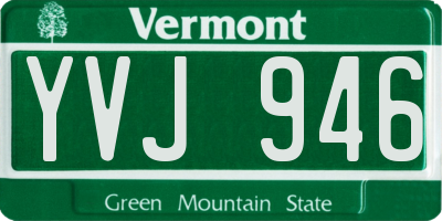 VT license plate YVJ946