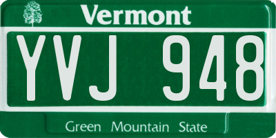 VT license plate YVJ948
