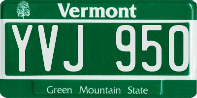 VT license plate YVJ950