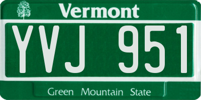 VT license plate YVJ951
