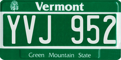 VT license plate YVJ952