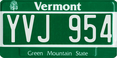 VT license plate YVJ954
