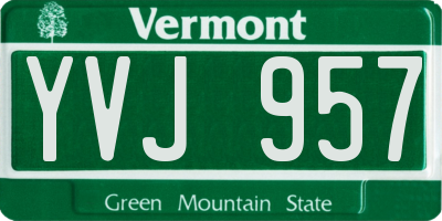 VT license plate YVJ957