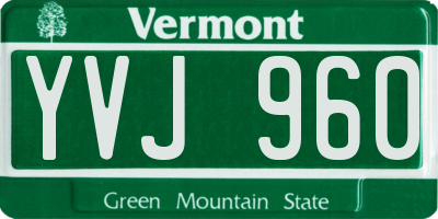VT license plate YVJ960