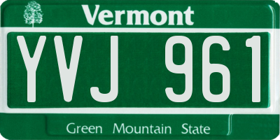 VT license plate YVJ961
