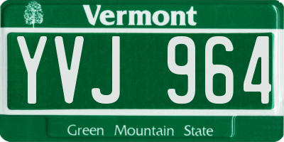 VT license plate YVJ964