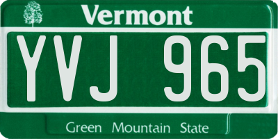 VT license plate YVJ965