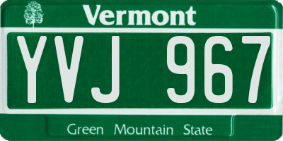 VT license plate YVJ967