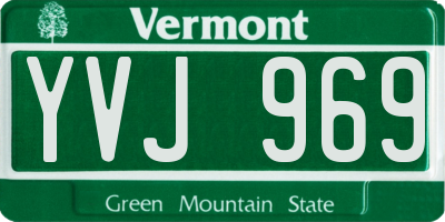 VT license plate YVJ969