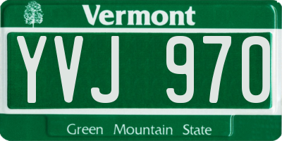 VT license plate YVJ970