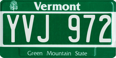 VT license plate YVJ972