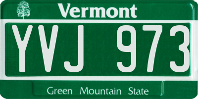 VT license plate YVJ973