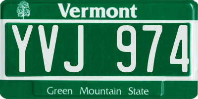 VT license plate YVJ974