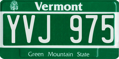VT license plate YVJ975
