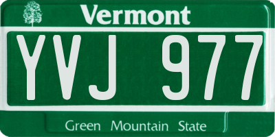 VT license plate YVJ977