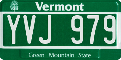 VT license plate YVJ979