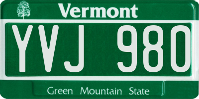 VT license plate YVJ980