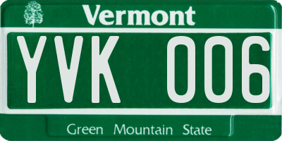 VT license plate YVK006