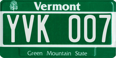 VT license plate YVK007