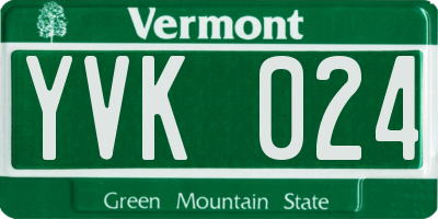 VT license plate YVK024