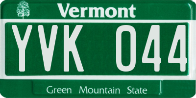 VT license plate YVK044