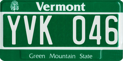 VT license plate YVK046