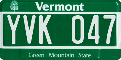 VT license plate YVK047