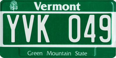 VT license plate YVK049