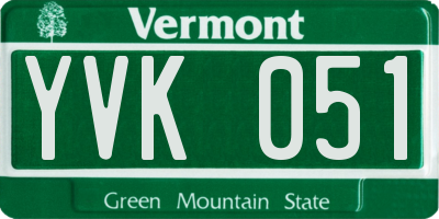 VT license plate YVK051