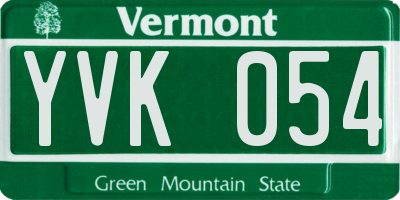 VT license plate YVK054