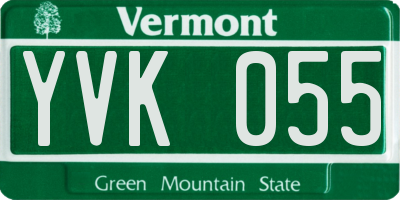 VT license plate YVK055