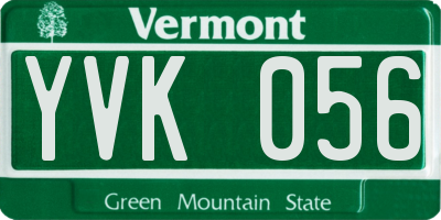 VT license plate YVK056
