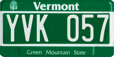 VT license plate YVK057
